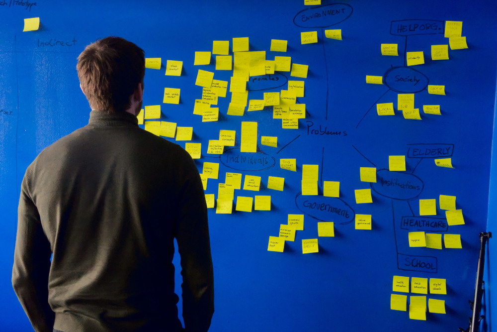 Brainstorming sticky notes