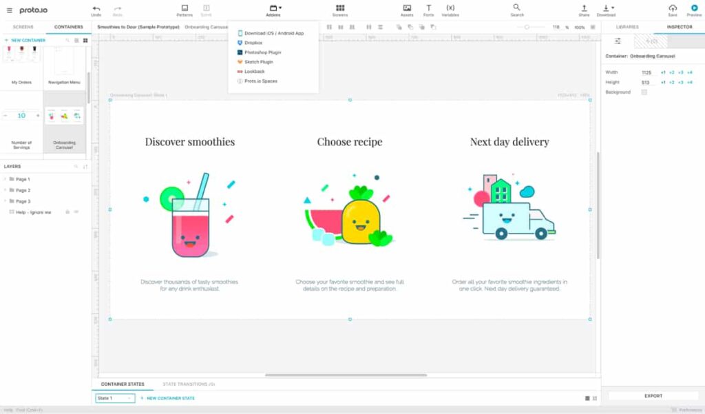 A screenshot of Proto.io